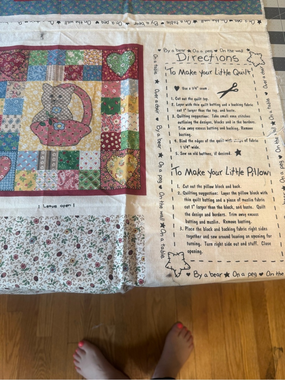 vintage Fabri-Quilt "Little Quilts" fabric panel.
